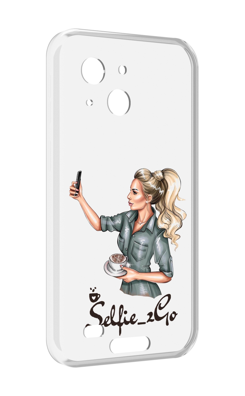 

Чехол MyPads Селфи-девушка женский для Oukitel WP20 / WP20 Pro, Прозрачный, Tocco
