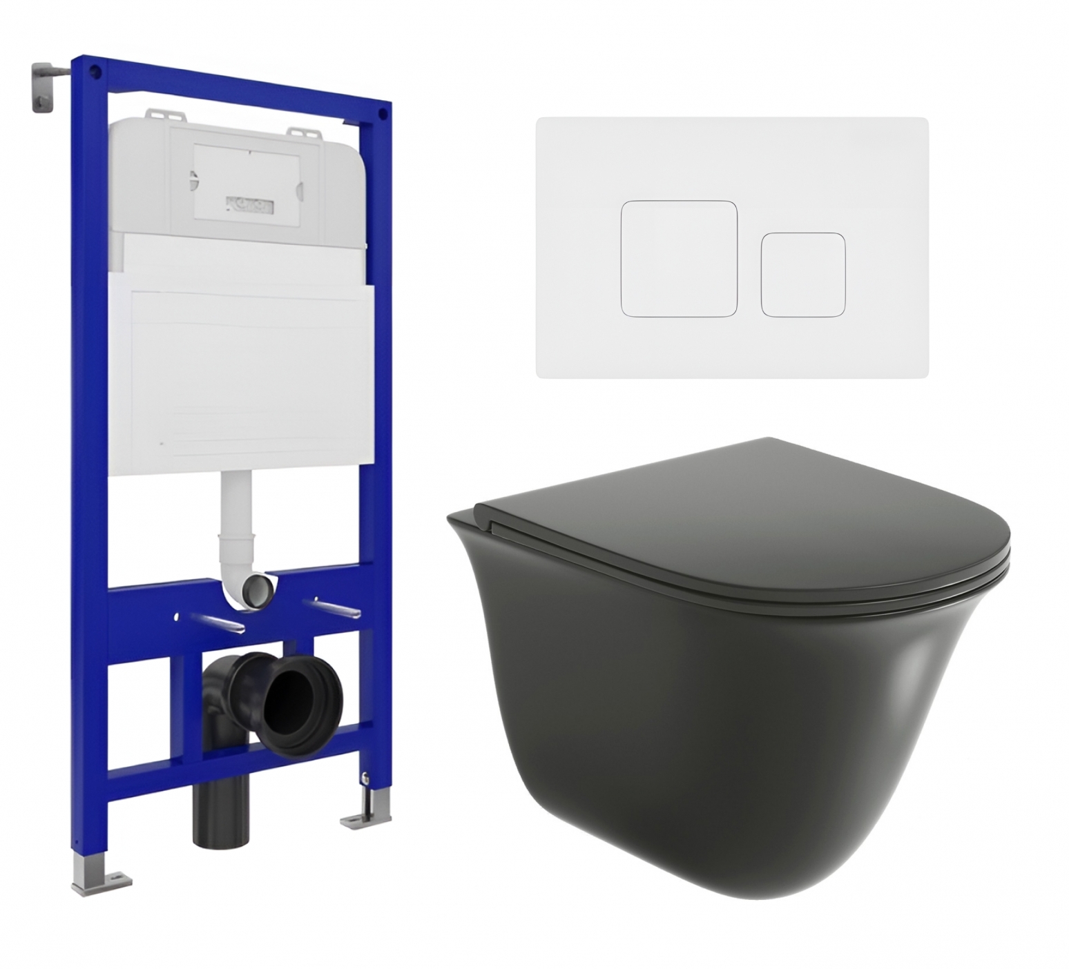 Комплект инсталляция Enio Tecnico унитаз Grossman кнопка белая матовая 541484 35671₽