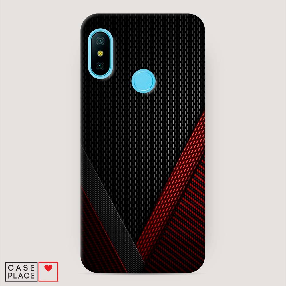 

Пластиковый чехол "Красный карбон" на Xiaomi Mi A2 Lite, 34220-2