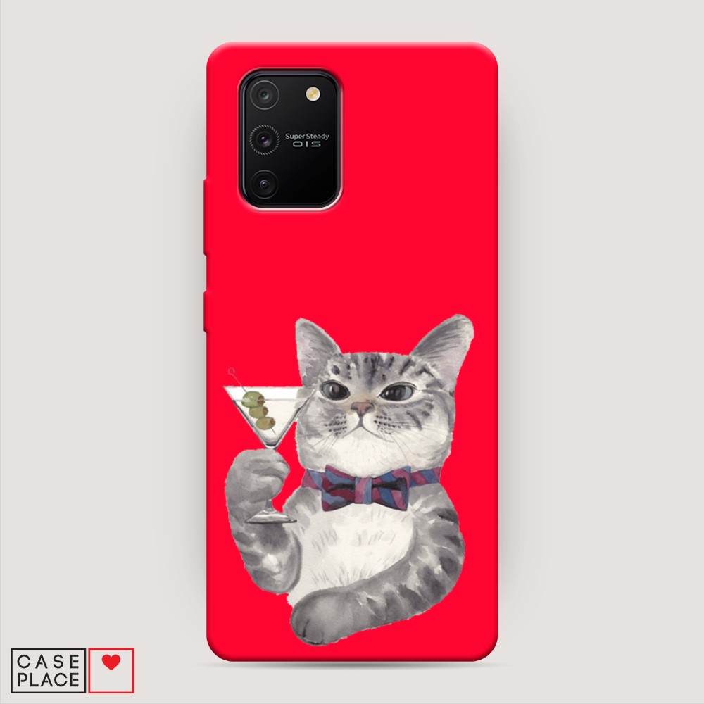 

Матовый силиконовый чехол "Кот джентльмен" на Samsung Galaxy A91, Кот джентльмен