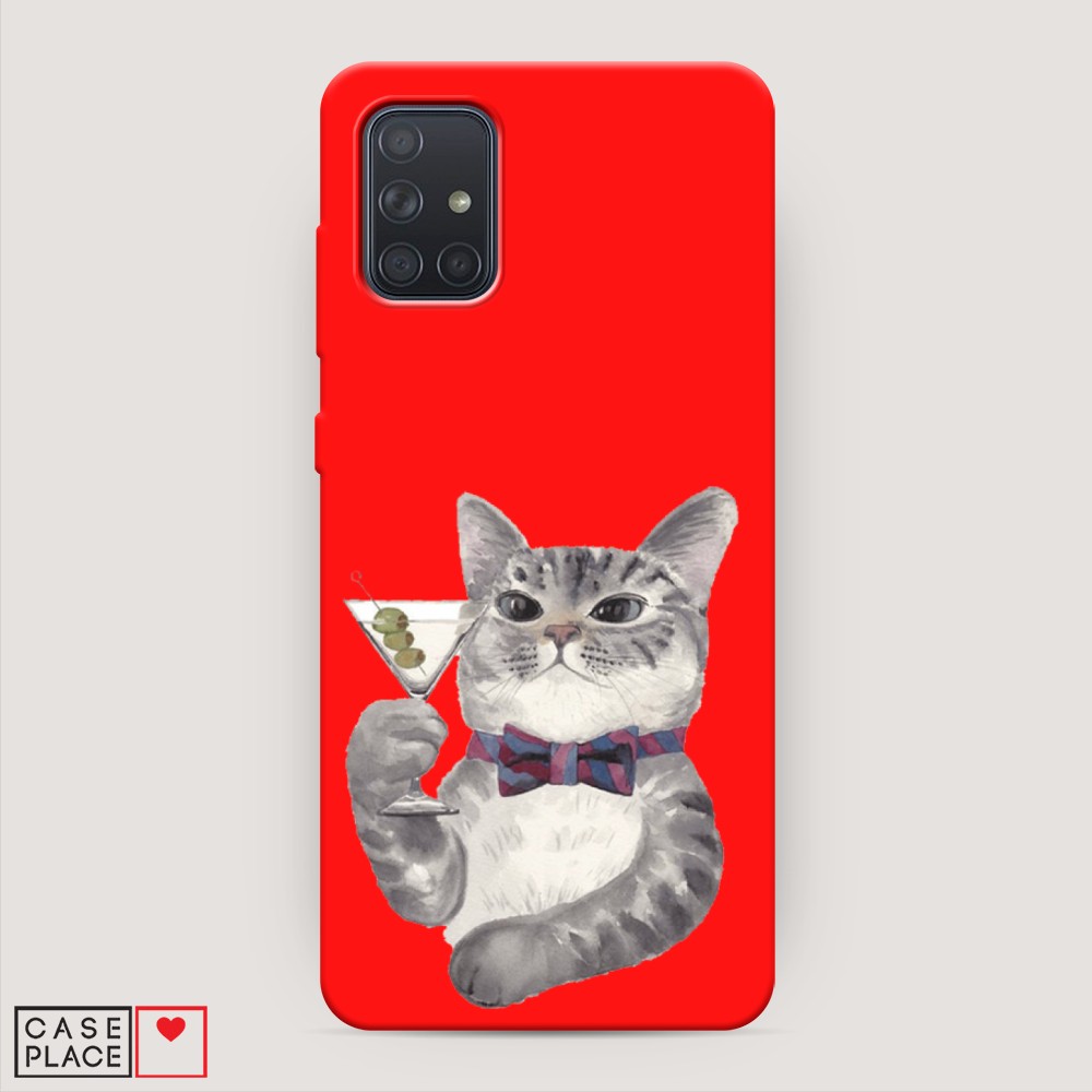 

Матовый силиконовый чехол "Кот джентльмен" на Samsung Galaxy A71, Кот джентльмен