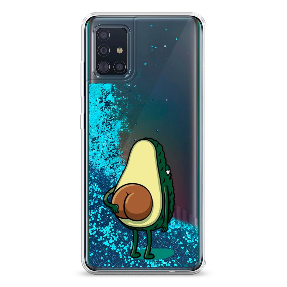 

Жидкий чехол с блестками "Попа авокадо" на Samsung Galaxy A51