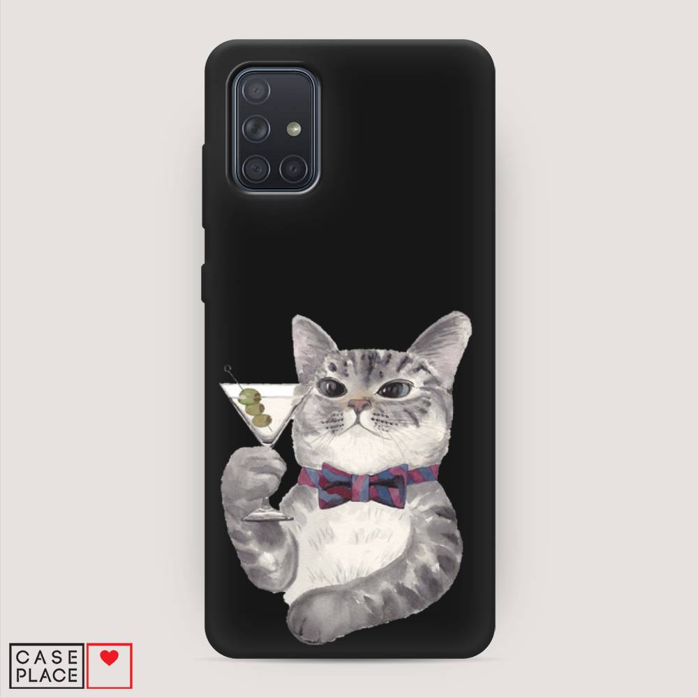 

Матовый силиконовый чехол "Кот джентльмен" на Samsung Galaxy A71, Кот джентльмен