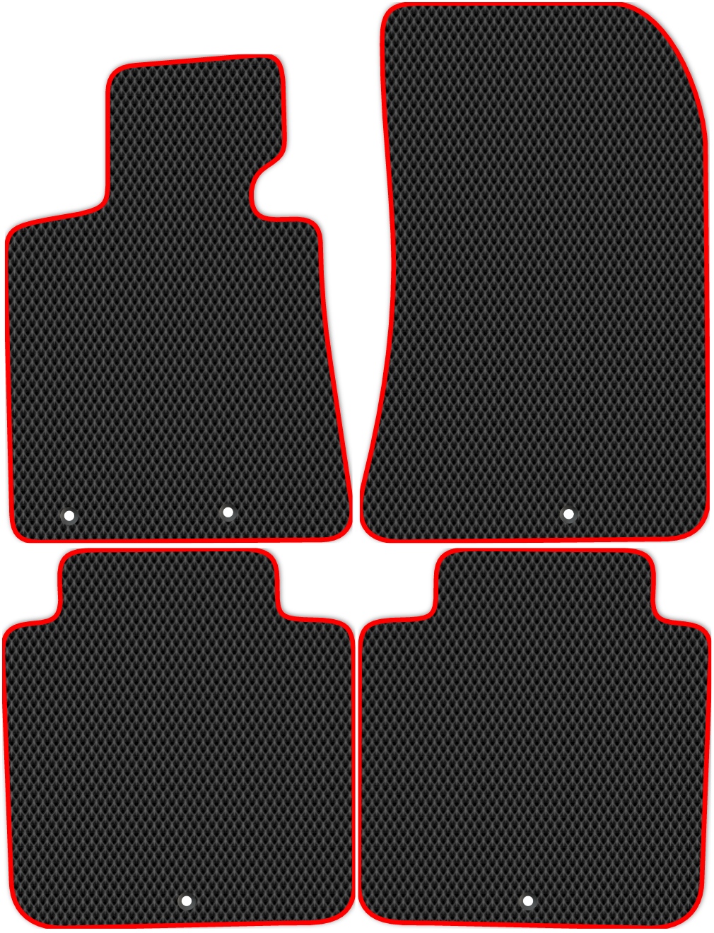 

Коврики ЭВА в салон для Kia Quoris 2013 - 2019, 4 шт. черный, красный кант, 2934-S4Y-H