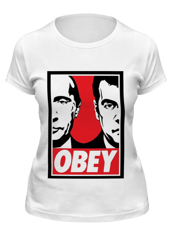 

Футболка женская Printio Obey белая 2XL, Белый, Obey