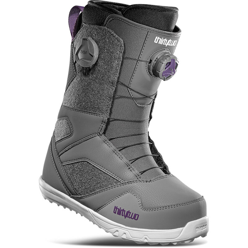 

Ботинки для сноуборда женские THIRTYTWO Stw Double Boa Grey/Purple 2022