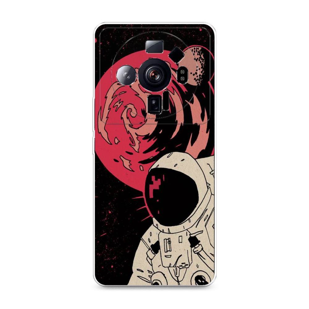 

Чехол на Xiaomi 12S Ultra "Космонавт возле Марса", Черный;красный, 314550-2
