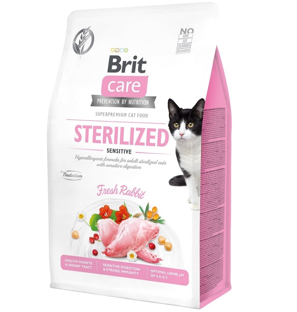 

Сухой корм для кошек Brit Care Cat GF Sterilized Sensitive, кролик, 2 кг