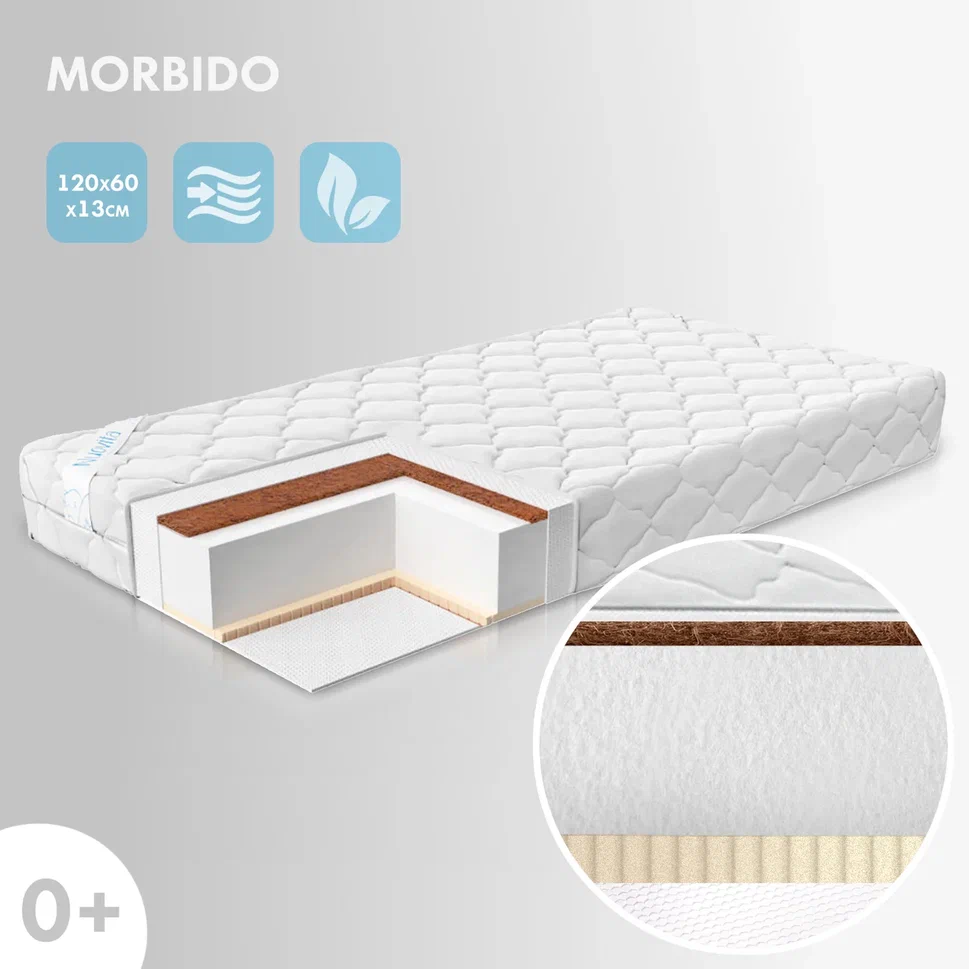 Детский матрас Nuovita Morbido 120х60х13 см детский матрас nuovita pratico bambu merino 120х60х13