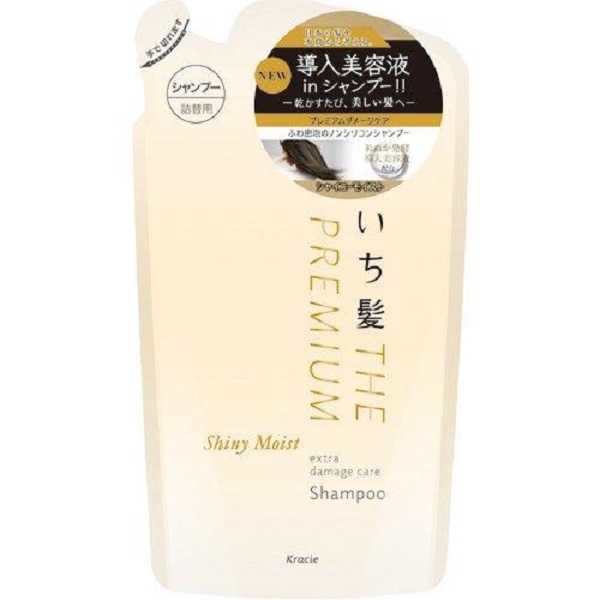 Шампунь для волос KRACIE Ichikami Восстанавливающий и увлажняющий сменная упаковка 340мл.