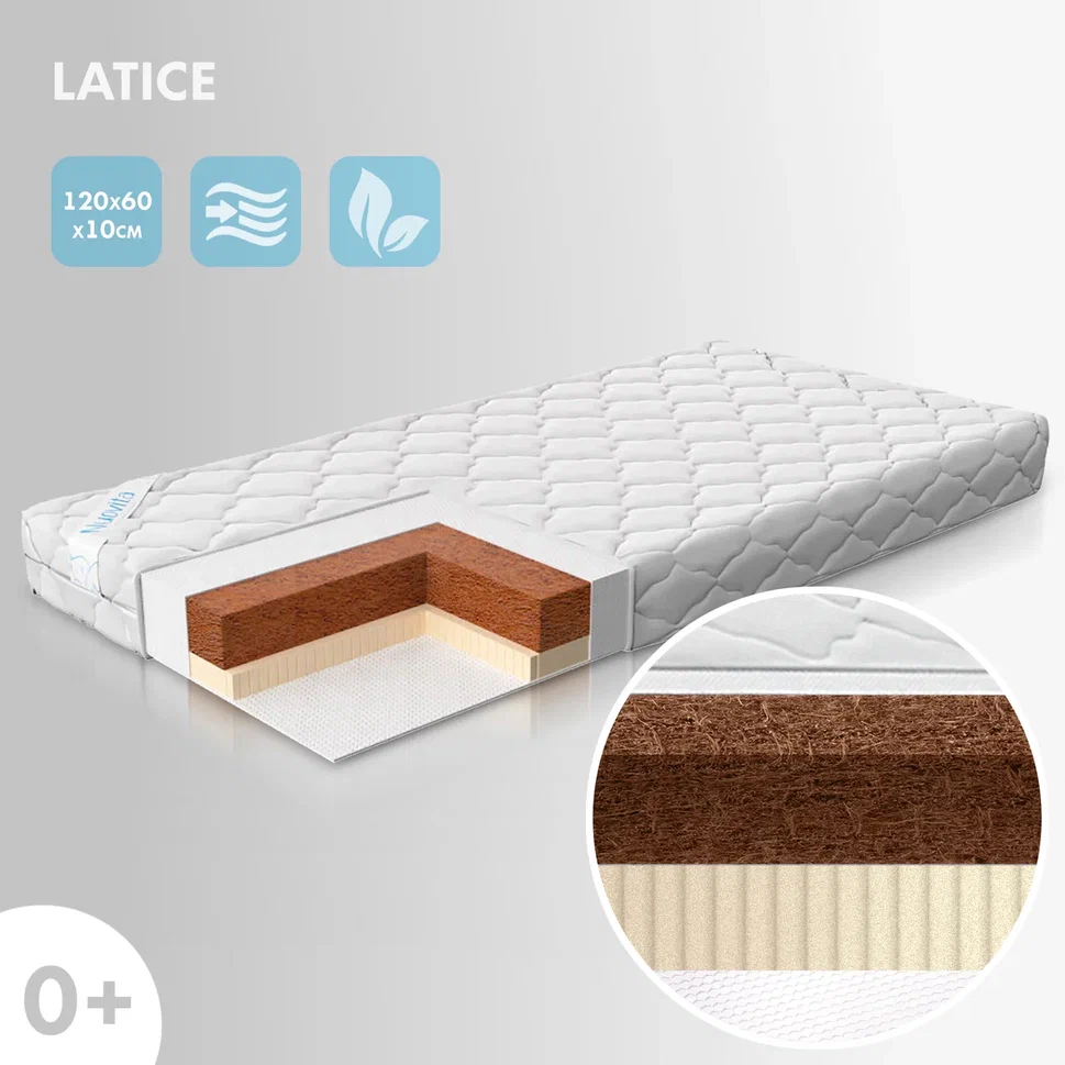 

Детский матрас Nuovita Latice 120х60х10 см, Latice