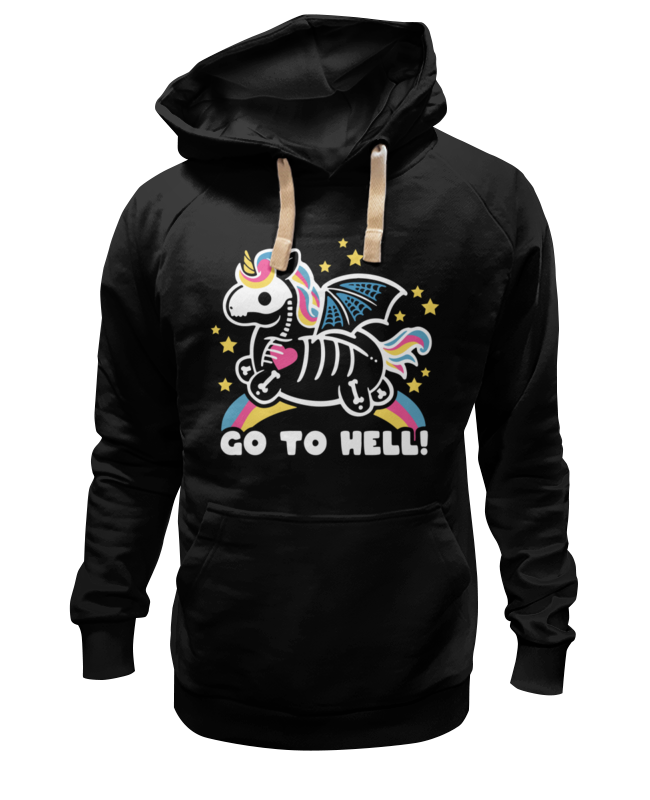 

Худи унисекс Printio Go to hell unicorn черное XL, Черный, Go to hell unicorn