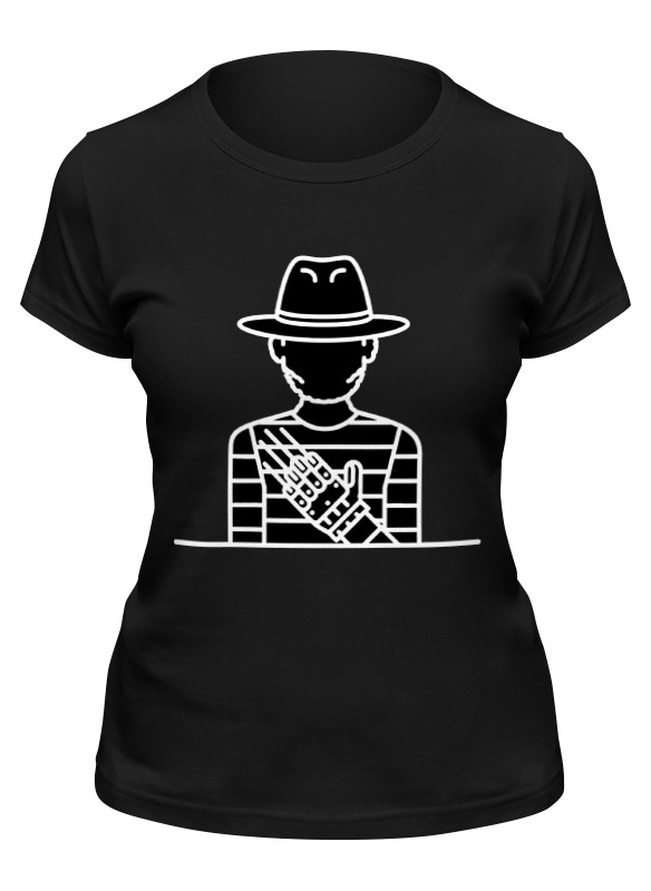 

Футболка женская Printio Фредди крюгер черная M, Черный, Фредди крюгер