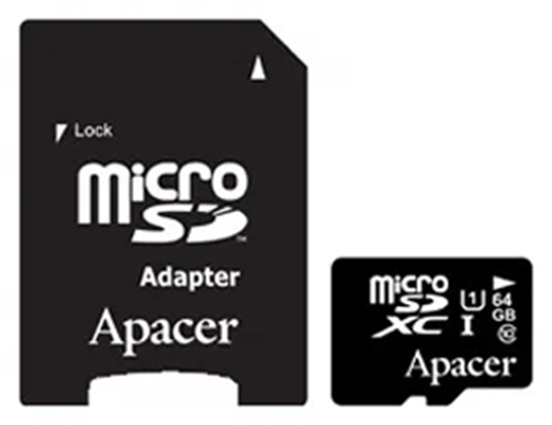 Карта памяти Apacer Micro SDXC 64Гб с адаптером