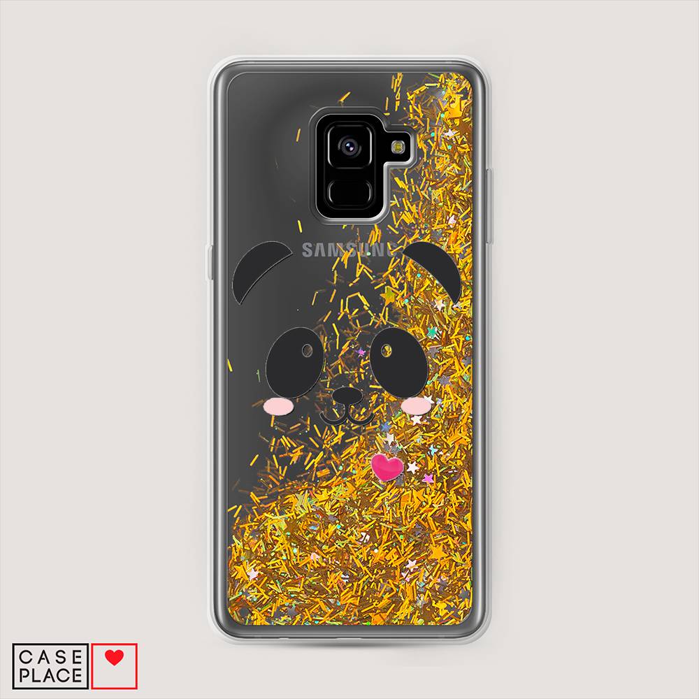 

Чехол Awog на Samsung Galaxy A8 + "Влюбленный панда контур", Черный, 25590-1