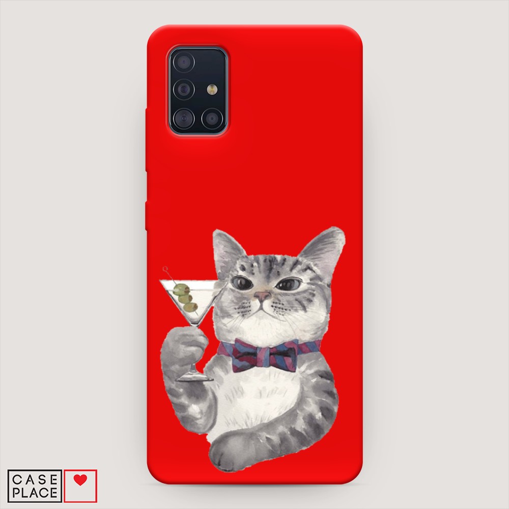 

Матовый силиконовый чехол "Кот джентльмен" на Samsung Galaxy A51, Кот джентльмен
