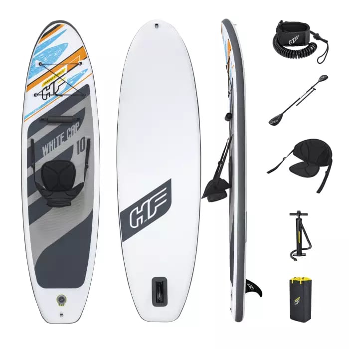 фото Sup-доска bestway white cap 10' 305х84х12см, съемное сидение, весло, лиш, до 120кг