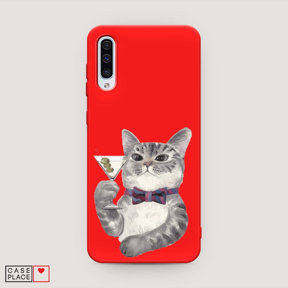

Матовый силиконовый чехол "Кот джентльмен" на Samsung Galaxy A50, Кот джентльмен