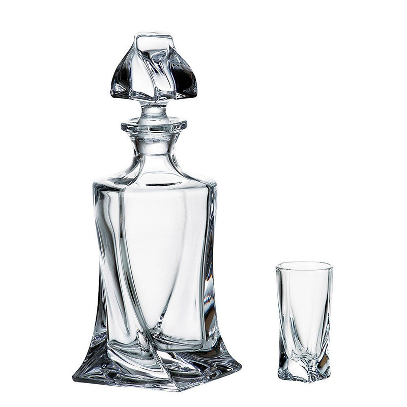 

Набор для крепких алкогольных напитков Crystalite Bohemia Квадро на 6 персон 13998, Прозрачный