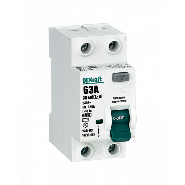 Выключатель дифференциального тока Schneider Electric 2P 63А 30мА тип AC 6кА, 14210DEK