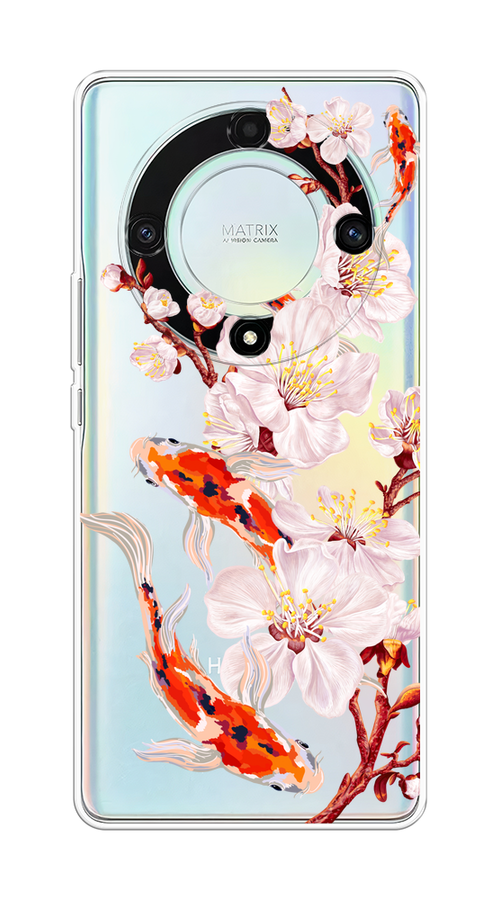 

Чехол на Honor X9A "Карпы и сакура", Оранжевый;розовый;бежевый;прозрачный, 6120850-1