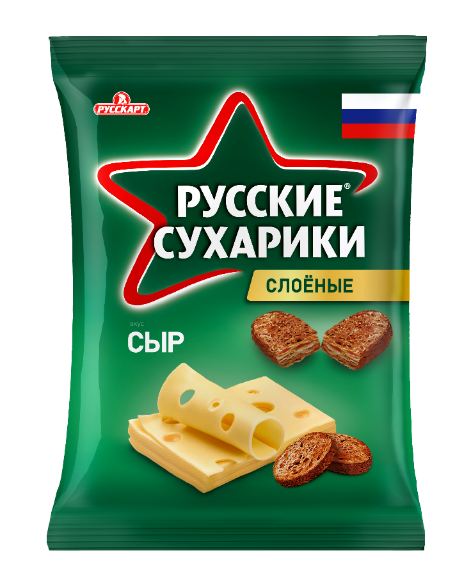 Сухарики Русские сухарики слоёные, со вкусом сыра, 50 г