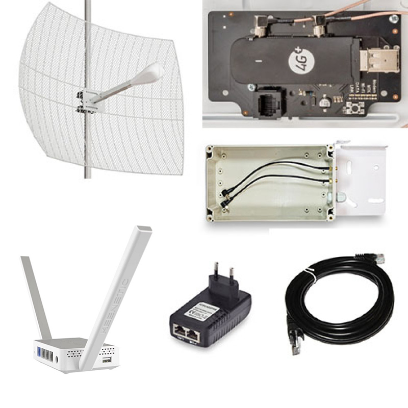 

Комплект интернет 3G 4G LTE с антенной Kroks до 30 км