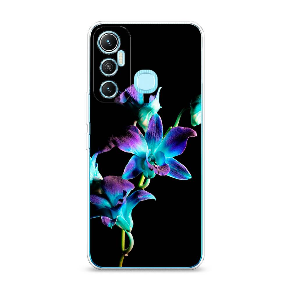 фото Чехол awog "синий цветок на черном" для infinix hot 11 64 gb