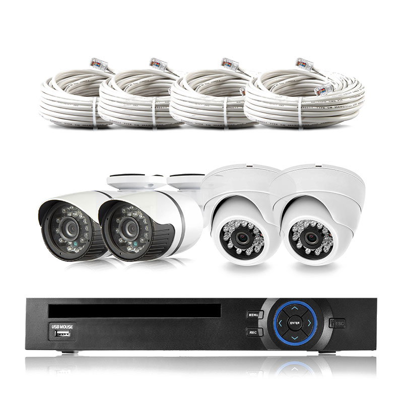 Готовый комплект IP видеонаблюдения ps-link IPK04BH, 2 внутренние и 2 уличные 2Mp камеры комплект видеонаблюдения ahd ps link kit b226hd 8 камер 2мп внутренние и уличные