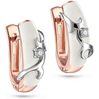 

Серьги из красного золота с бриллиантом/эмалью Kabarovsky 12-01065-1010, 12-01065-1010