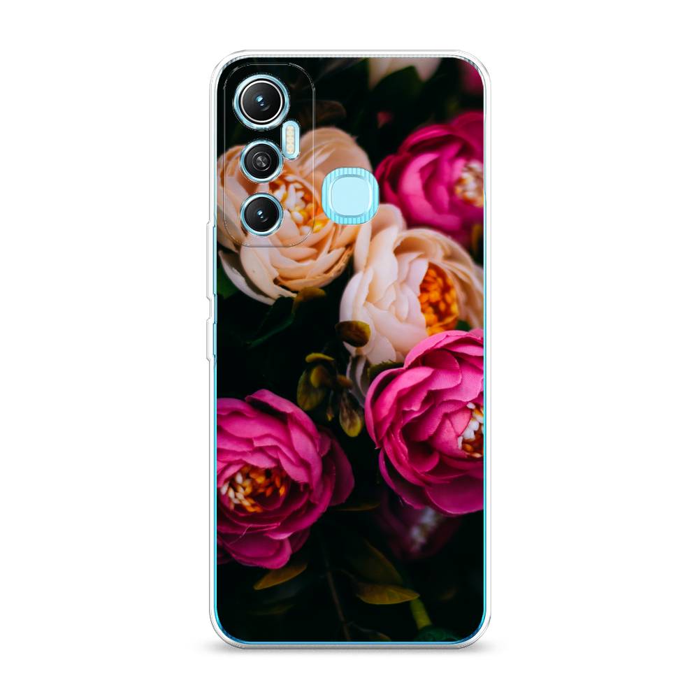 

Чехол Awog на Infinix HOT 11 64 GB "Розовые пионы на черном", Разноцветный, 3100750-8
