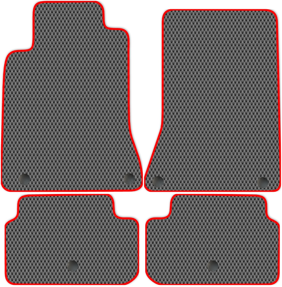 

Коврики ЭВА в салон для Infiniti QX30 2015 - 2019, 4 шт. серый, красный кант, 2514-S4Y-H