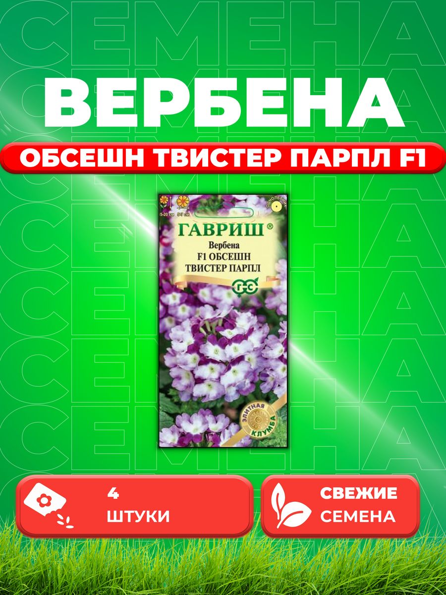 

Семена Вербена Обсешн Твистер парпл F1, 4шт, Гавриш