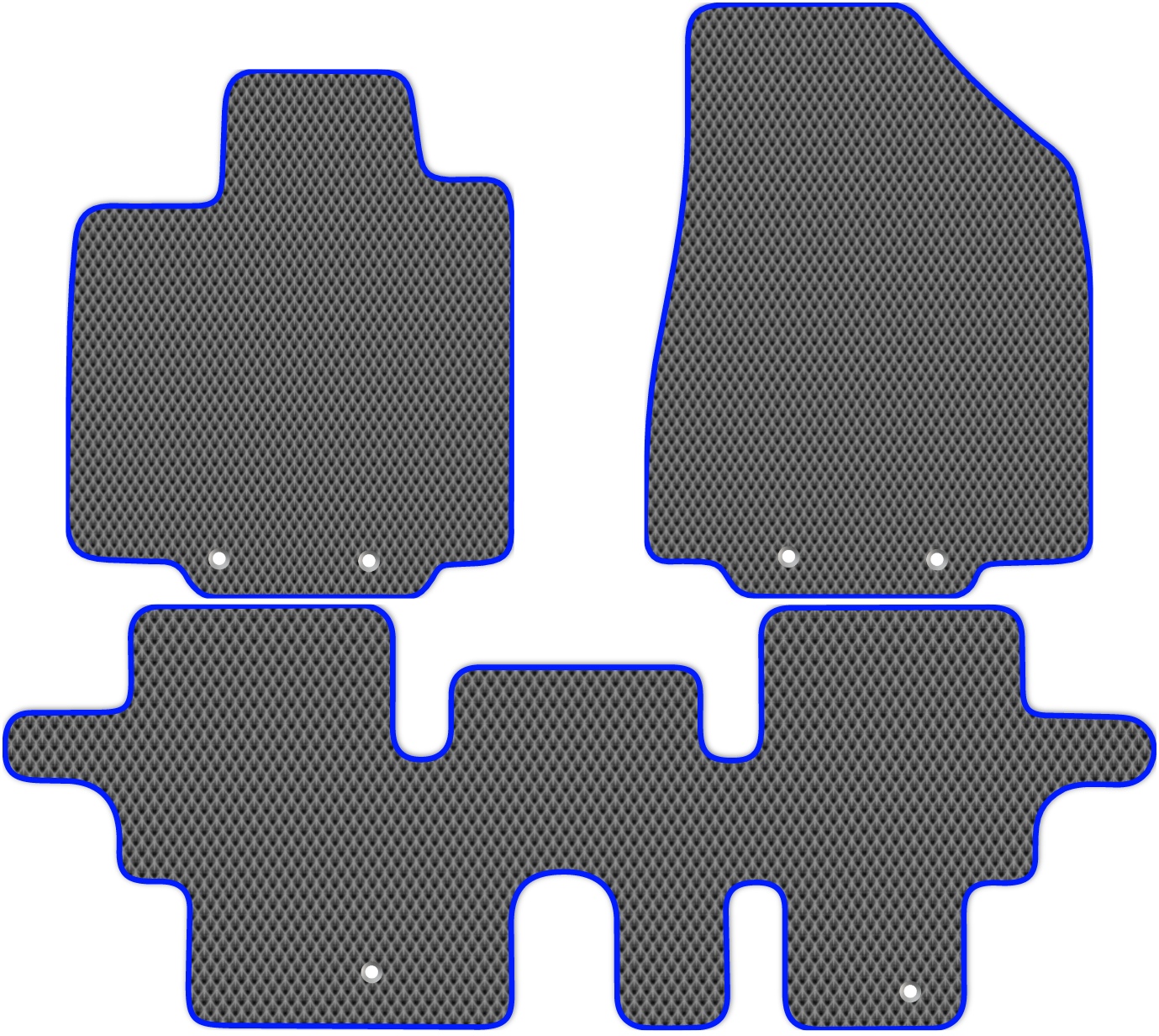 

Коврики ЭВА в салон для Infiniti QX60 2014 - Н.В., 3 шт. серый, синий кант, 2510-W3Y-H