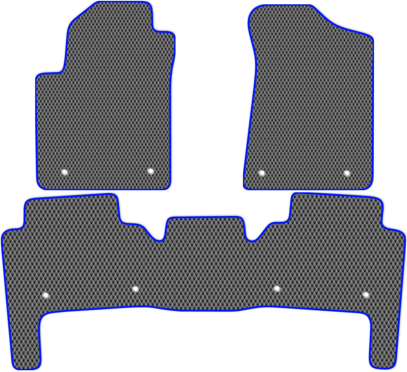 

Коврики ЭВА в салон для Infiniti QX56 (Z62) 2010 - 2013, 3 шт. серый, синий кант, 2508-W3Y-H