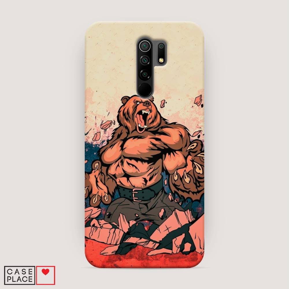 

Пластиковый чехол "Медведь с флагом РФ" на Xiaomi Redmi 9, 38320-1