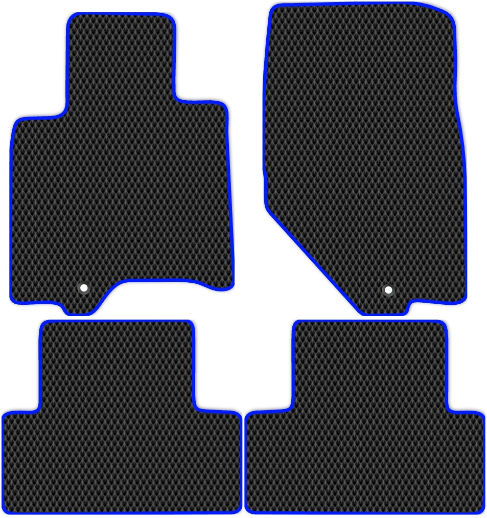 

Коврики ЭВА в салон для Infiniti EX35 2007 - 2013, 4 шт. черный, синий кант, 2507-S4Y-H