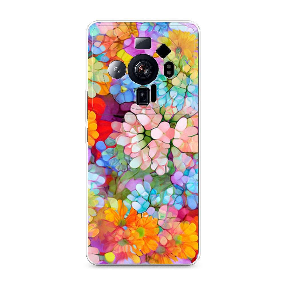 

Чехол на Xiaomi 12S Ultra "Цветы витраж", Оранжевый;розовый;голубой, 314550-3