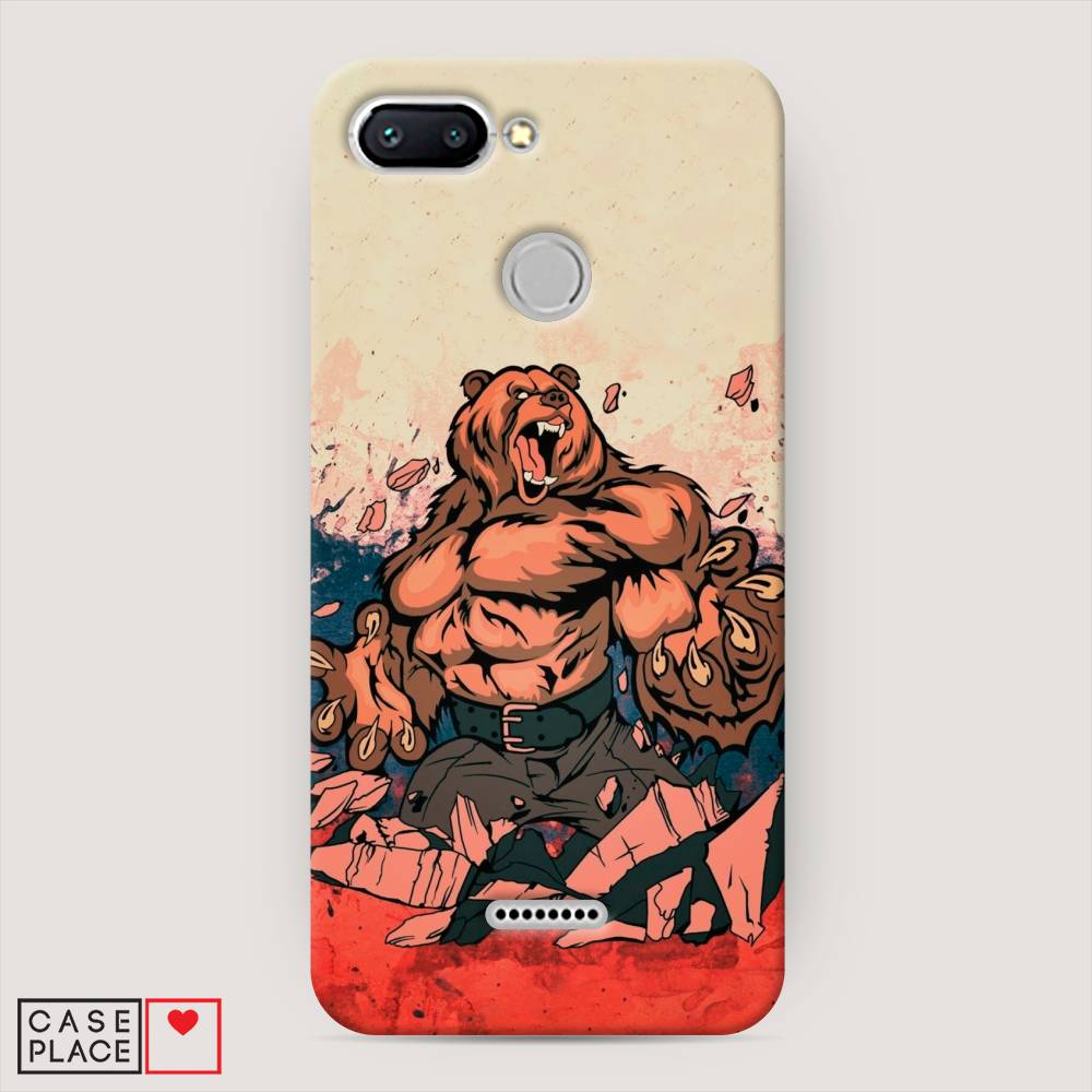 

Пластиковый чехол "Медведь с флагом РФ" на Xiaomi Redmi 6