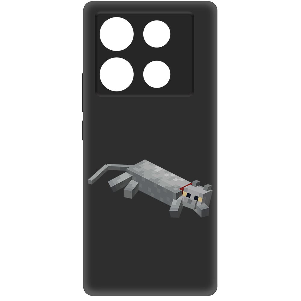

Чехол-накладка Krutoff Soft Case Minecraft-Кошка для INFINIX Note 40 черный