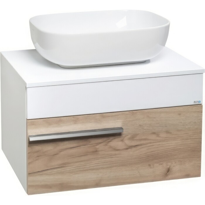 

Тумба с раковиной Runo Вудлайн 65х45 крафтовый дуб (00-00001342, 00-00001365), Белый, Вудлайн 65х45 крафтовый дуб