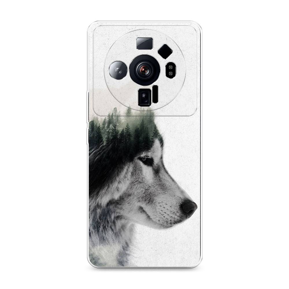

Чехол на Xiaomi 12S Ultra "Волк лес", Серый;белый, 314550-1