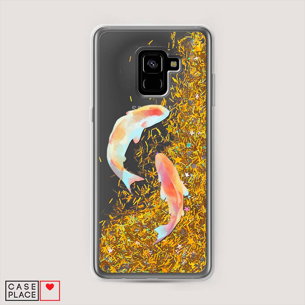 

Чехол Awog на Samsung Galaxy A8 + "Акварельные карпы", Оранжевый, 25590-1