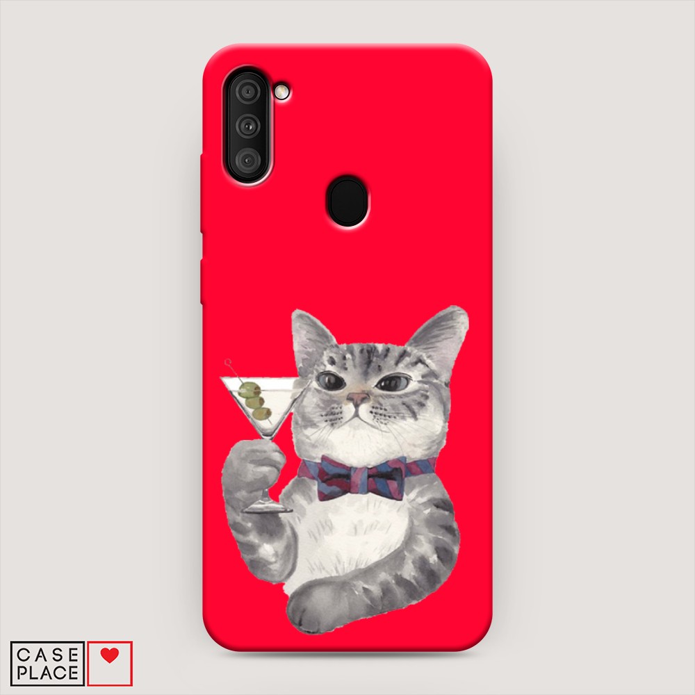 

Матовый силиконовый чехол "Кот джентльмен" на Samsung Galaxy A11, Кот джентльмен