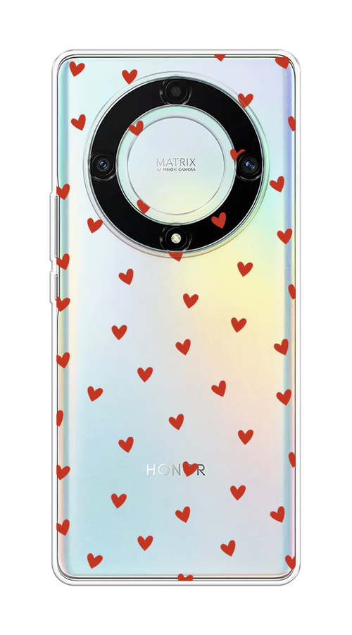 

Чехол на Honor X9A "Red hearts", Красный;прозрачный, 6120850-1