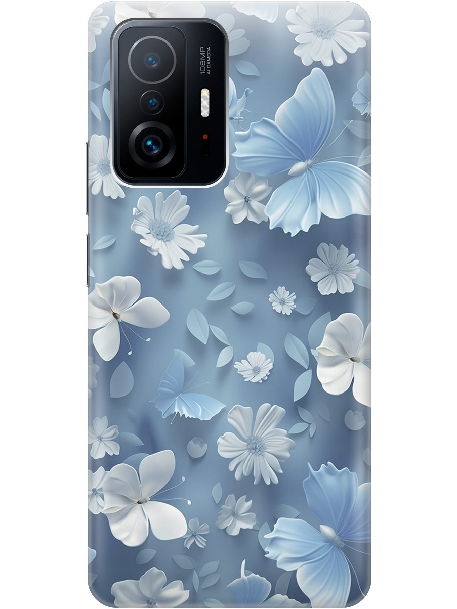 

Силиконовый чехол на Xiaomi 11T/11T Pro с принтом "Голубые бабочки", Прозрачный;белый;голубой, 732395210