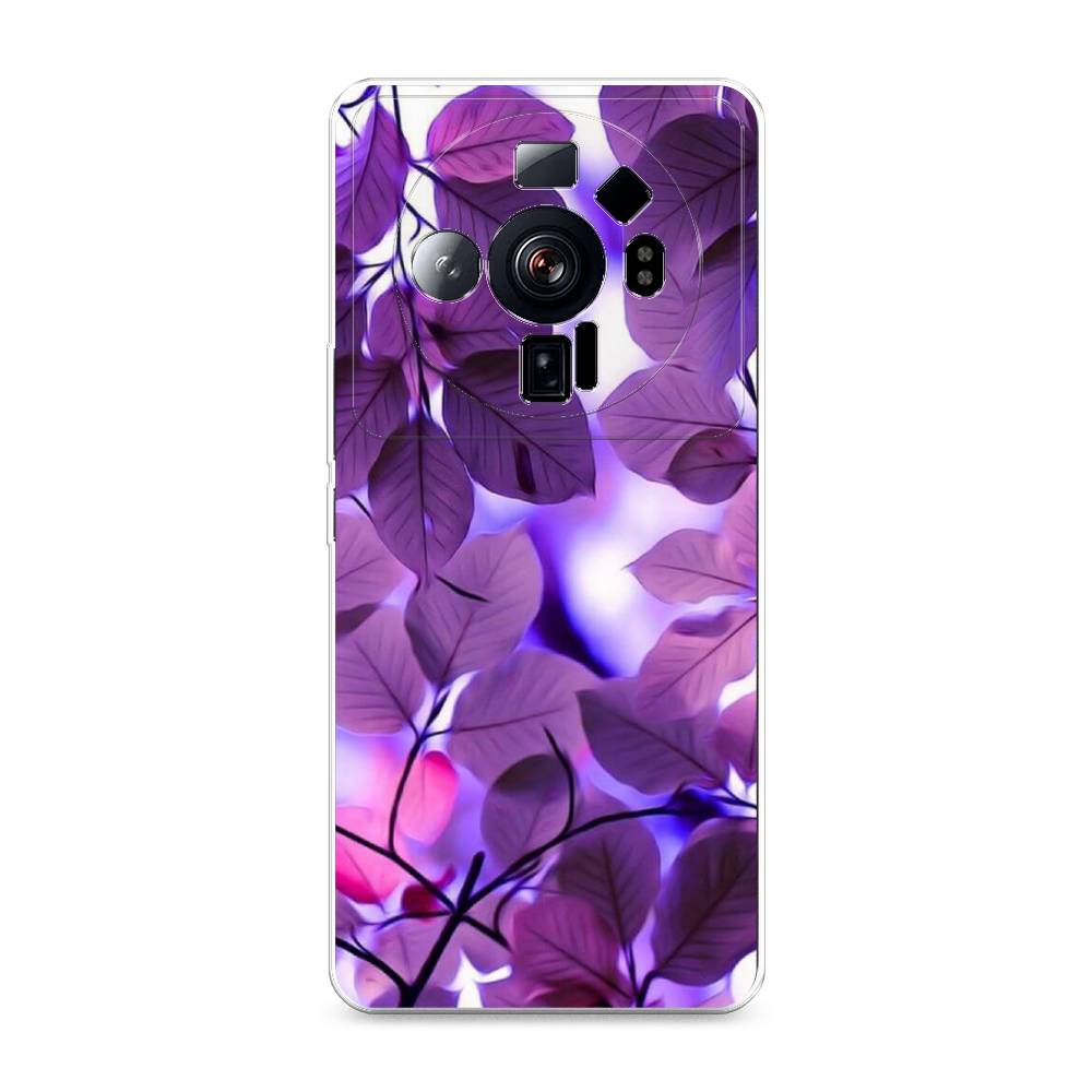 

Чехол на Xiaomi 12S Ultra "Сиреневые листики", Фиолетовый;голубой, 314550-2