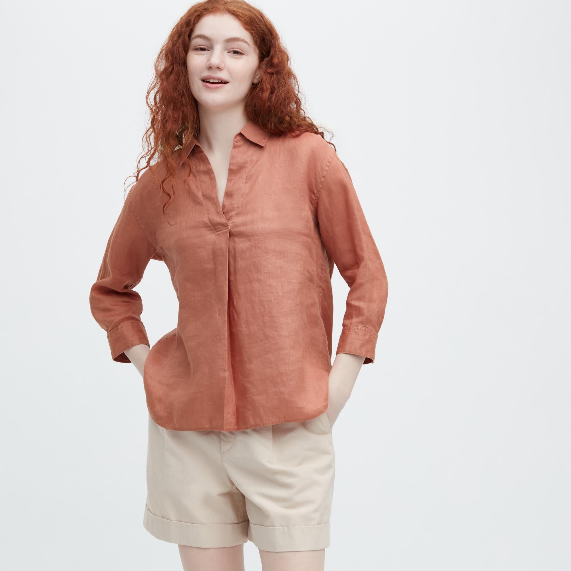 

Блуза женская UNIQLO 455750COL34 коричневая 2XS (доставка из-за рубежа), Коричневый, 455750COL34