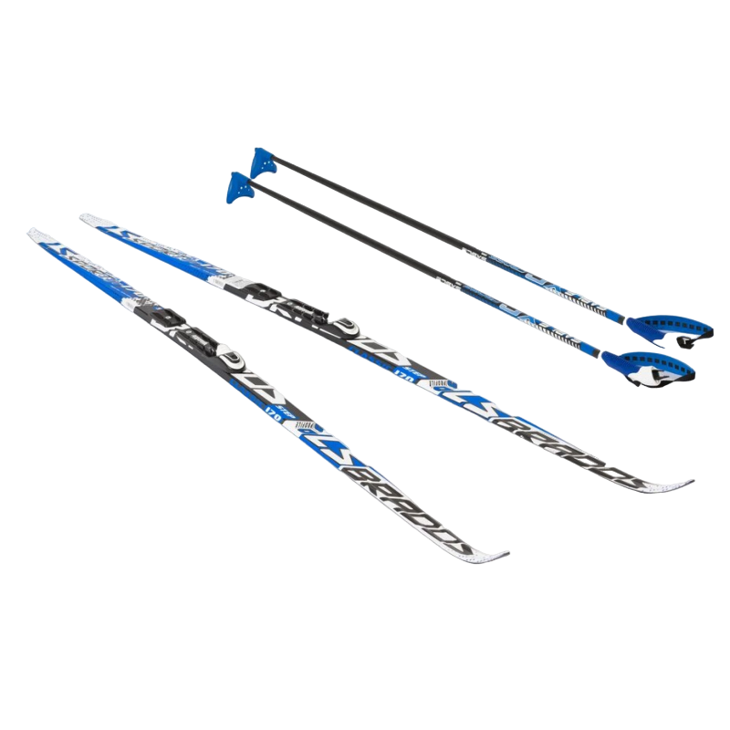 фото Комплект лыж stc x-tour с насечкой, палками, креплениями nnn rottefella 180 см синий