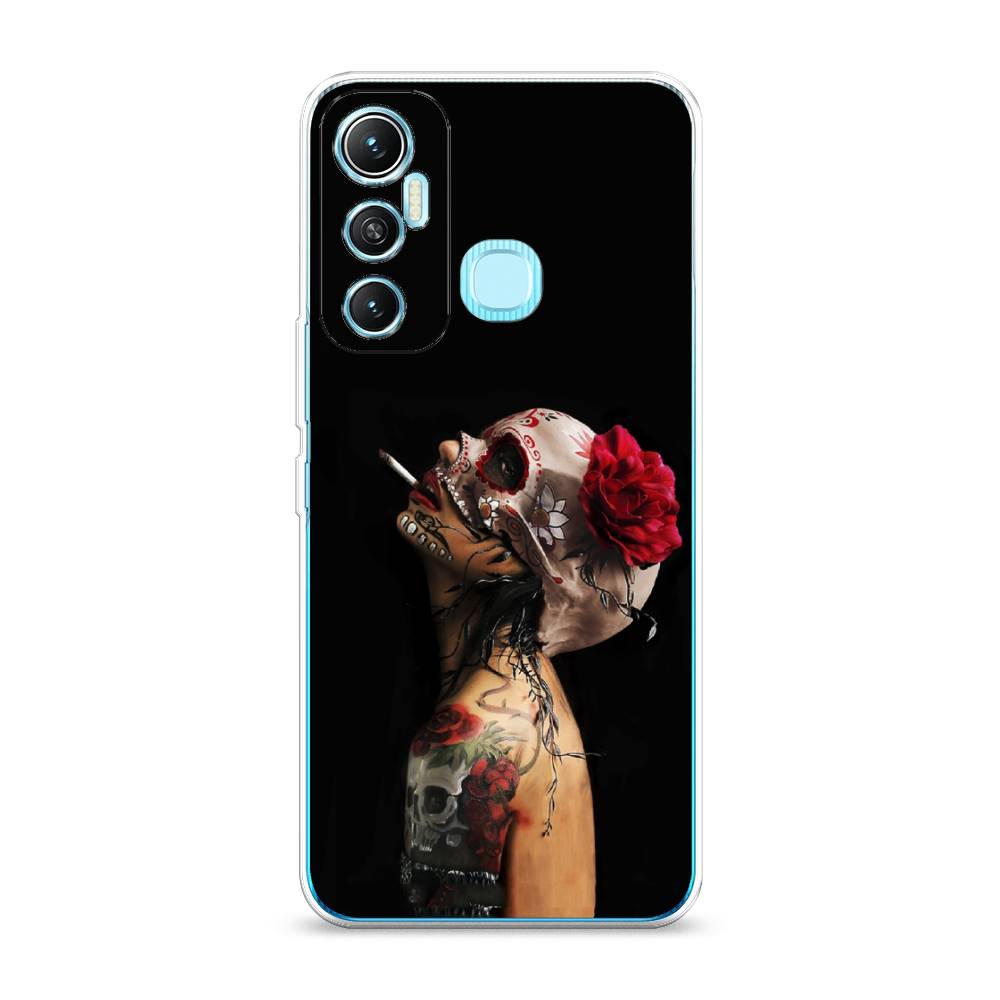 

Чехол Awog на Infinix HOT 11 64 GB "Девушка с черепом", Разноцветный, 3100750-9